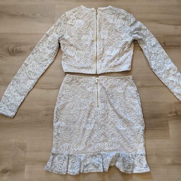 Lulus white lace 2-piece dress - Picture 5 of 8